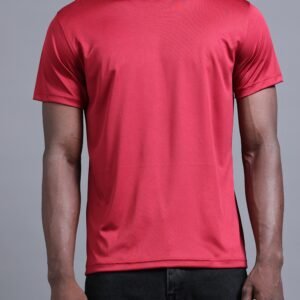 Polyester Round Neck T-Shirt- Loyal Maroon