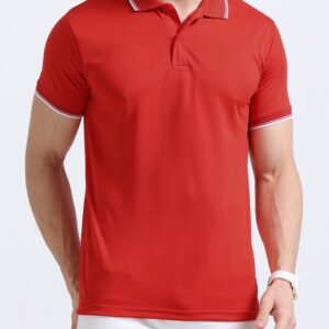 Premium Dotknit Polo T-Shirt - Red