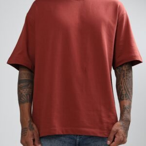 Cotton Oversized T-Shirt - Rust