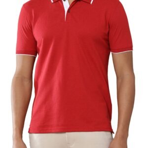 Premium Jacquard Coton Polo - Calssic Red