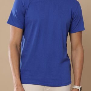 Men Cotton Round Neck T-Shirt - Royal Blue