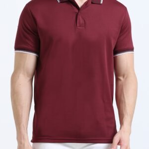 Premium Dotknit Polo T-Shirt - Maroon