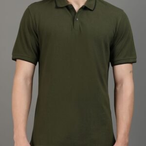 Premium Classic Bio Washed Cotton Polo T-Shirt - Olive Green