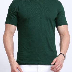Premium Bio Washed Round Neck T-Shirt - Bottle Green
