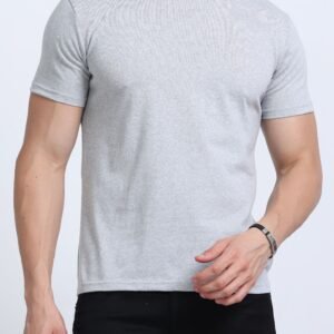 Men Cotton Round Neck T-Shirt - Grey