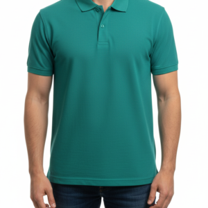 Cotton Peacock Green Polo T-Shirt