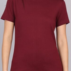 Premium Bio Washed Round Neck T-Shirt - Maroon