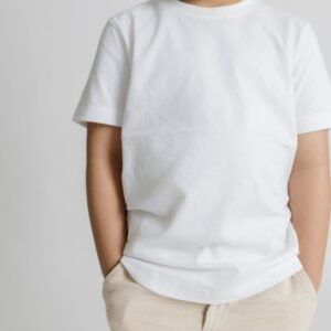 Kids Cotton Round Neck T-Shirt - White
