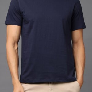 Premium Bio Washed Round Neck T-Shirt - Midnight navy