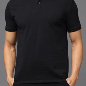 Premium Jacquard Coton Polo - Classic Black