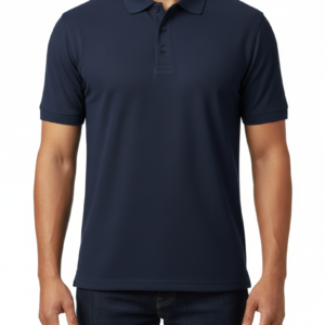 Cotton Navy Blue Polo T-Shirt