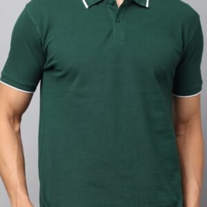 Premium Classic Bio Washed Cotton Polo T-Shirt - Bottle Green