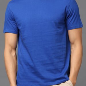 Premium Bio Washed Round Neck T-Shirt - Imperial Blue